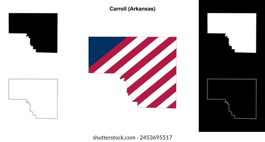 Carroll County (Arkansas) outline map set