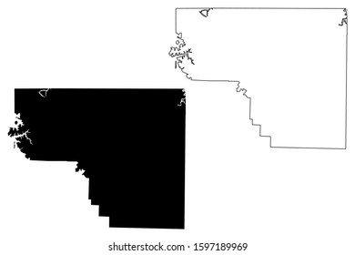 Carroll County, Arkansas ( United States of America, U.S.) map vector illustration