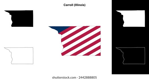 Carroll county (Illinois) outline map set