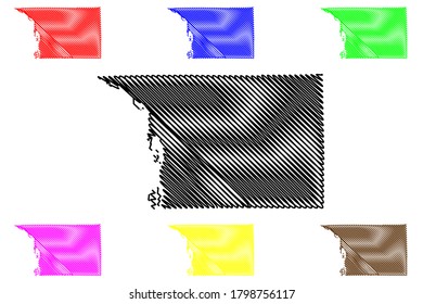 Carroll County, Illinois (U.S. county, United States of America, USA, U.S., US) map vector illustration, scribble sketch Carroll map