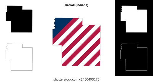 Carroll County (Indiana) Outline-Kartenset