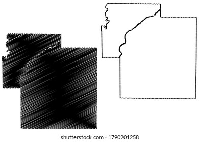 Carroll County, Indiana (U.S. county, United States of America, USA, U.S., US) map vector illustration, scribble sketch Carroll map
