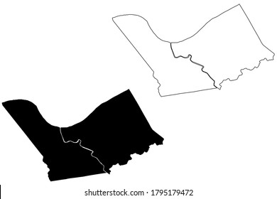 Carroll County, Kentucky (U.S. county, United States of America, USA, U.S., US) map vector illustration, scribble sketch Carroll map