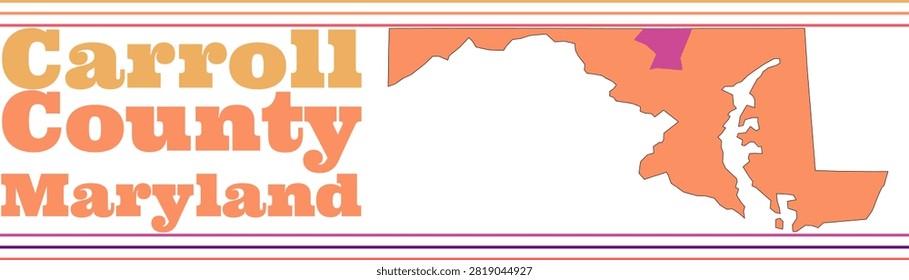 Carroll County Maryland Highlighted on State Map