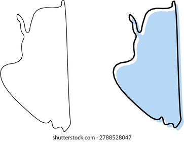 Carroll County New Hampshire map outline silhouette graphic illustration vector design with Conway county seat.