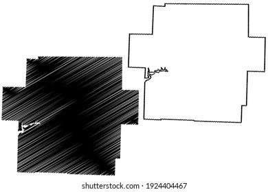 Carroll County, Ohio State (U.S. county, United States of America) map vector illustration, scribble sketch Carroll map