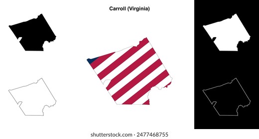 Carroll County (Virginia) outline map set