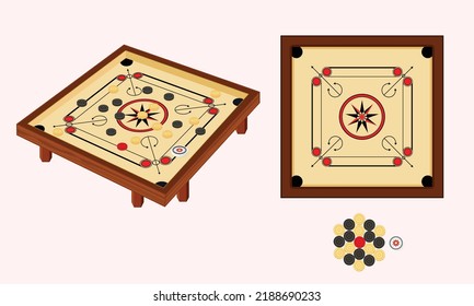 Carrom board game with two different angle