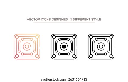 Carrom Board icon design with white background stock illustration