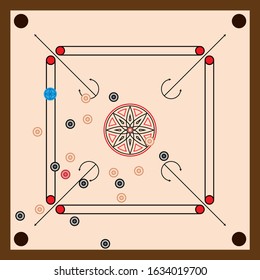 Carrom Board Icon Vector Illustration