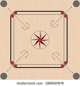 Carrom board in flat style illustration 24371552 Vector Art at Vecteezy
