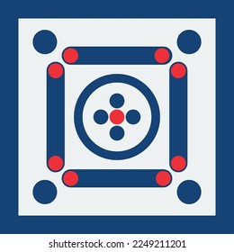 Carrom Game Vector Icon which is suitable for commercial work and easily modify or edit it
