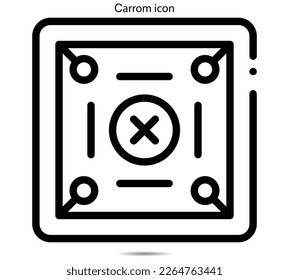 gráfico de ilustración vectorial de icono de carrom en segundo plano