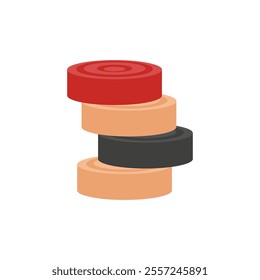 Carrom Pawns, Sport Equipment Vector Illustration Isolated