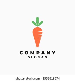 Carrot with 3 leaf illustration for logo template design.