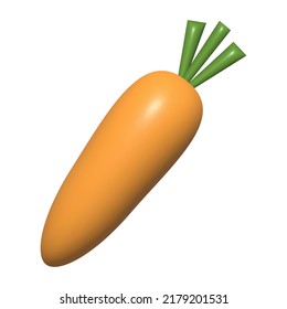 Carrot 3d icon. Vector illustration isolated on white background
