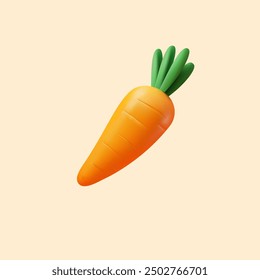 Carrot 3D Model Simple and Clean Vector