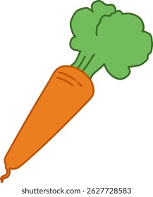 A carrot among healthy and fresh vegetables