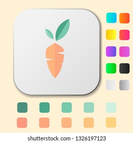 carrot app logo and icon flat design vector illustration for mobile application and web or other use, carrot eco food sign and symbol for farm supermarket, carrot concept for concept and template
