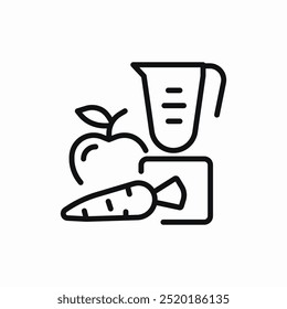 carrot apple blender icon sign vector