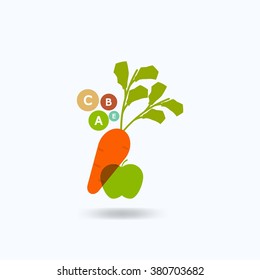 carrot and apple icon