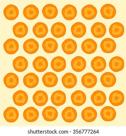 Carrot back pattern little beige orange
