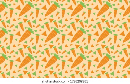 Carrot Background on Minimalist Seamless Fruit Patterns