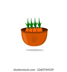Carrot basket vector design on white background