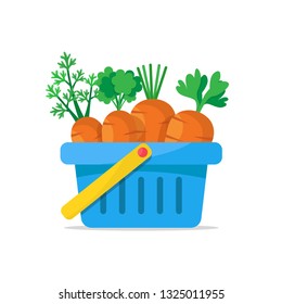 Carrot in the basket,Carrot vector graphic illustration