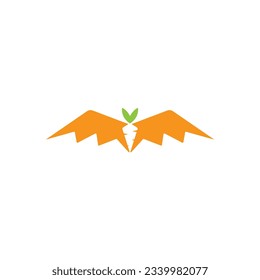 carrot bat logo combination design.