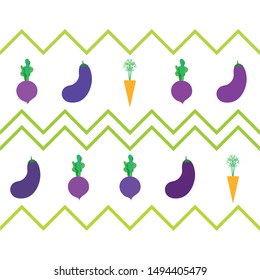 Carrot, beet, eggplant, fresh vegetables. Organic food poster. Farmer market design. Vector background.