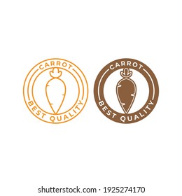 Carrot best quality label. Vector icon template