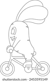 Carrot Bicycle Vegetables Vector Graphic Art Illustration