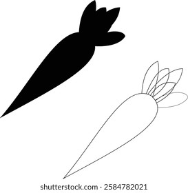 Carrot black silhouette on a white background vector art