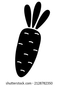 Carrot black vector silhouette for logo or pictogram. Carrot root silhouette for icon or sign.