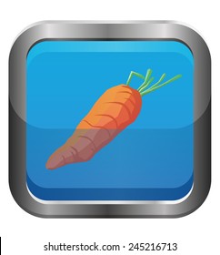 Carrot blue button vector