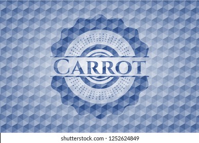 Carrot blue polygonal badge.