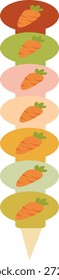 Carrot Bookmark Flat Vector Illustration