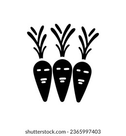 Carrot bunch icon isolated on white background