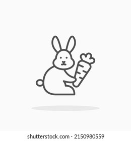 Carrot Bunny line icon. Editable stroke and pixel perfect. Can be used for digital product, presentation, print design and more.