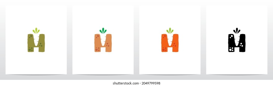 Carrot Burried On Letter Logo Design H