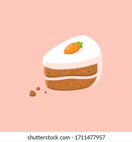 Carrot cake cheesecake vector illustration isolated icon for menu kitchen and cafe