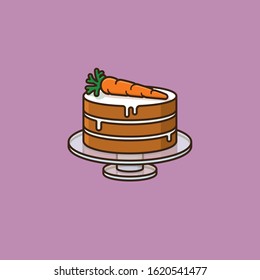 Carrot cake color vector illustration for Carrot Cake Day on February 3. Pastry and sweet food symbol.