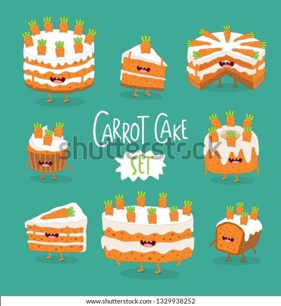 Carrot Cake Cupcake Cookie Vector Illustration Stock Vector Royalty Free
