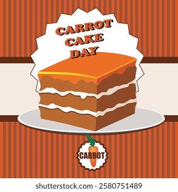 Carrot Cake Day poster, vector illustration