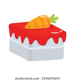Carrot cake icon designed in 3d style