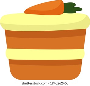 Pastel de zanahoria, ilustración, vector sobre un fondo blanco