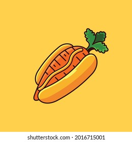 carrot and cake mascot logo design vector illustration