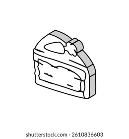 carrot cake slice food snack isometric icon vector. carrot cake slice food snack sign. isolated symbol illustration