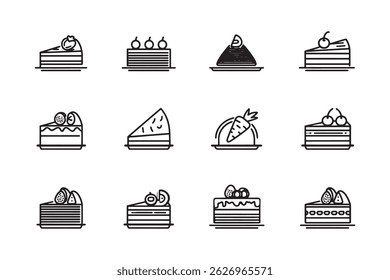 Carrot Cake Ultra Minimalist Line Art